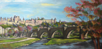 Roger FAGES - le pont vieux a Carcassonne