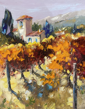 Roger FAGES - Le mas des vignes en automne