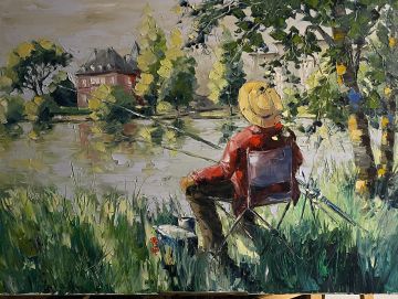 Roger FAGES - Percheur en bord de la Charente