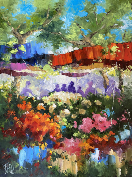 Roger FAGES - fleurs sous les barnums