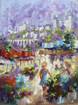 Roger FAGES - marché au pied d'UZERCHE